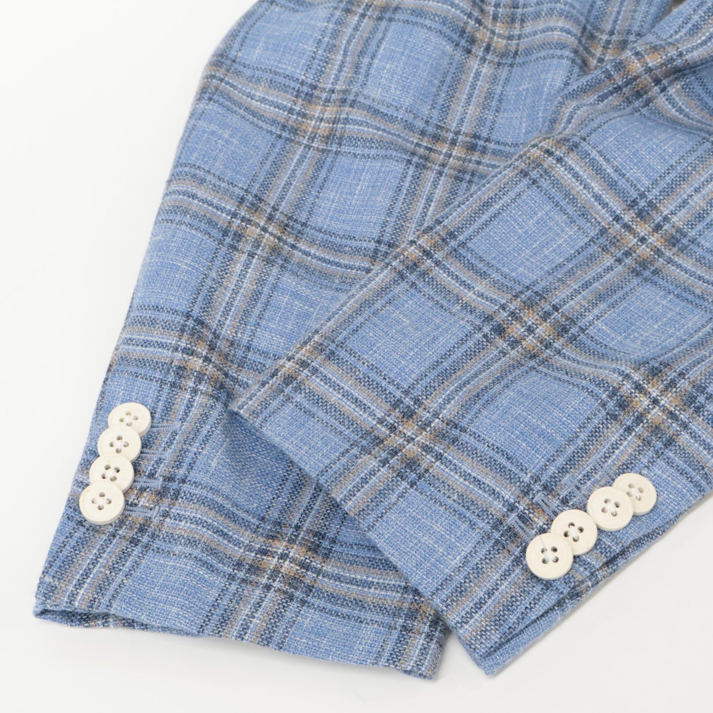 Belvest ベルベスト G10647 ﾗｲﾄﾌﾞﾙｰ ｳｰﾙｼﾙｸﾘﾈﾝ ﾁｪｯｸ JACKET IN THE BOX 3Bｼﾞｬｹｯﾄ ジャケット 50