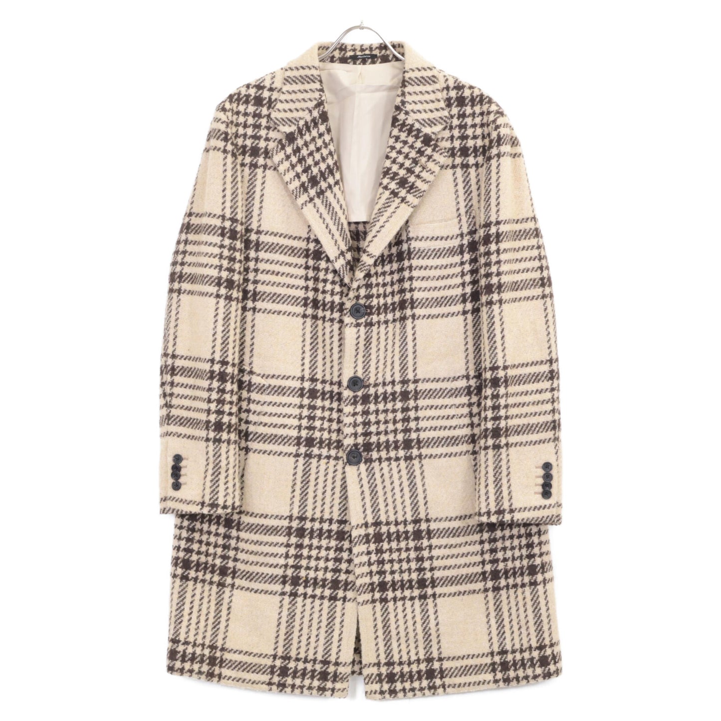 Sartorio サルトリオ SS405S ﾌﾞﾗｳﾝ ﾁｪｯｸ ｳｰﾙ×ｱﾙﾊﾟｶ ﾁｪｯｸ ｳｰﾙｺｰﾄ コート 表記なし