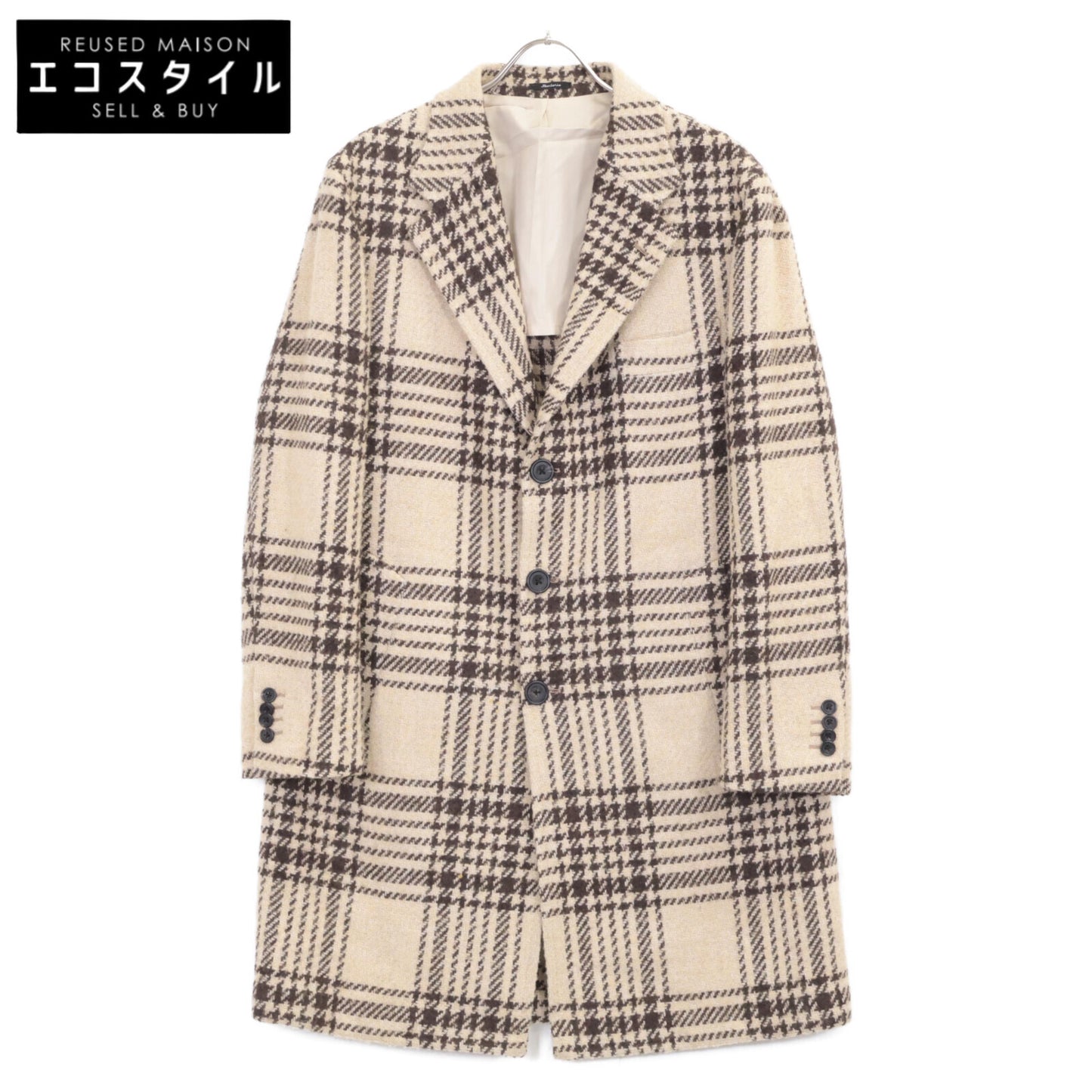 Sartorio サルトリオ SS405S ﾌﾞﾗｳﾝ ﾁｪｯｸ ｳｰﾙ×ｱﾙﾊﾟｶ ﾁｪｯｸ ｳｰﾙｺｰﾄ コート 表記なし