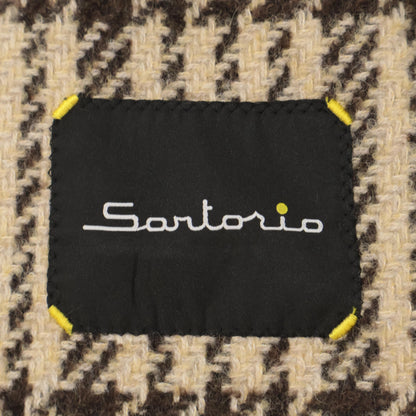 Sartorio サルトリオ SS405S ﾌﾞﾗｳﾝ ﾁｪｯｸ ｳｰﾙ×ｱﾙﾊﾟｶ ﾁｪｯｸ ｳｰﾙｺｰﾄ コート 表記なし