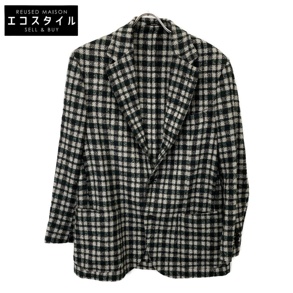 Sartorio サルトリオ SG5250 ﾎﾜｲﾄ×ｸﾞﾚｰ ｳｰﾙ ｷﾞﾝｶﾞﾑﾁｪｯｸ 2Bﾃｰﾗｰﾄﾞｼﾞｬｹｯﾄ ジャケット 52