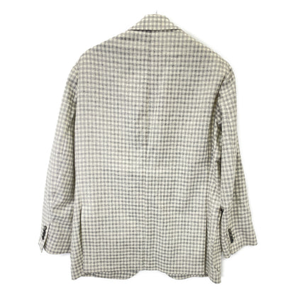 Sartorio サルトリオ SG5250 ｸﾞﾘｰﾝ×ｸﾞﾚｰ ｳｰﾙｱﾙﾊﾟｶ ﾁｪｯｸ柄 2B ﾃｰﾗｰﾄﾞｼﾞｬｹｯﾄ ジャケット 52