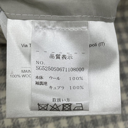 Sartorio サルトリオ SG5250 ｸﾞﾘｰﾝ×ｸﾞﾚｰ ｳｰﾙｱﾙﾊﾟｶ ﾁｪｯｸ柄 2B ﾃｰﾗｰﾄﾞｼﾞｬｹｯﾄ ジャケット 52