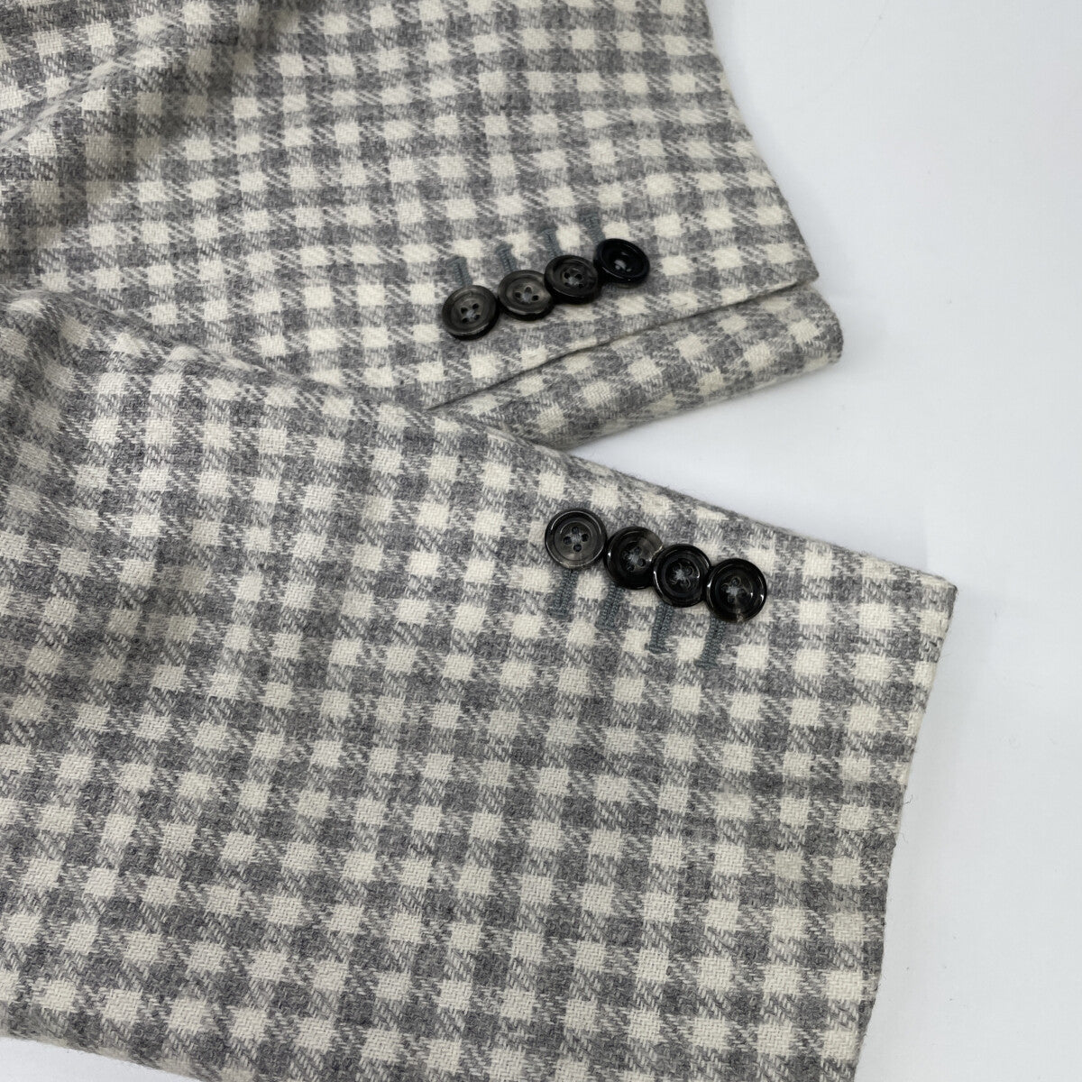 Sartorio サルトリオ SG5250 ｸﾞﾘｰﾝ×ｸﾞﾚｰ ｳｰﾙｱﾙﾊﾟｶ ﾁｪｯｸ柄 2B ﾃｰﾗｰﾄﾞｼﾞｬｹｯﾄ ジャケット 52