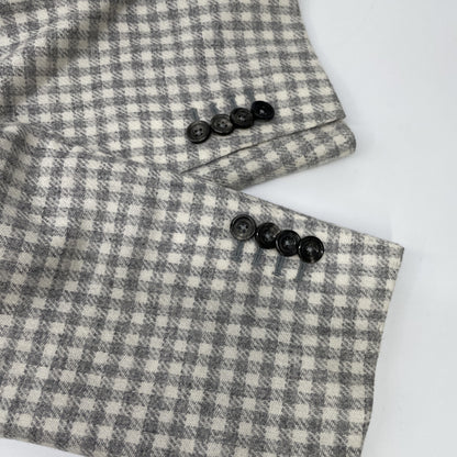 Sartorio サルトリオ SG5250 ｸﾞﾘｰﾝ×ｸﾞﾚｰ ｳｰﾙｱﾙﾊﾟｶ ﾁｪｯｸ柄 2B ﾃｰﾗｰﾄﾞｼﾞｬｹｯﾄ ジャケット 52