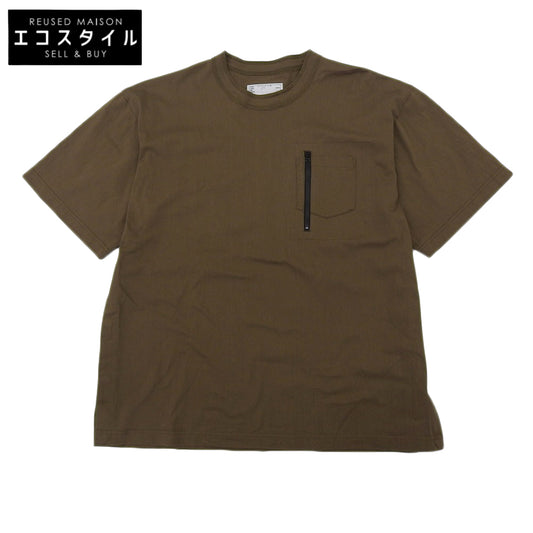 sacai サカイ 美品 Cotton Jersey T-Shirt Tシャツ トップス メンズ カーキ 2 24SS 24-03411M トップス 2