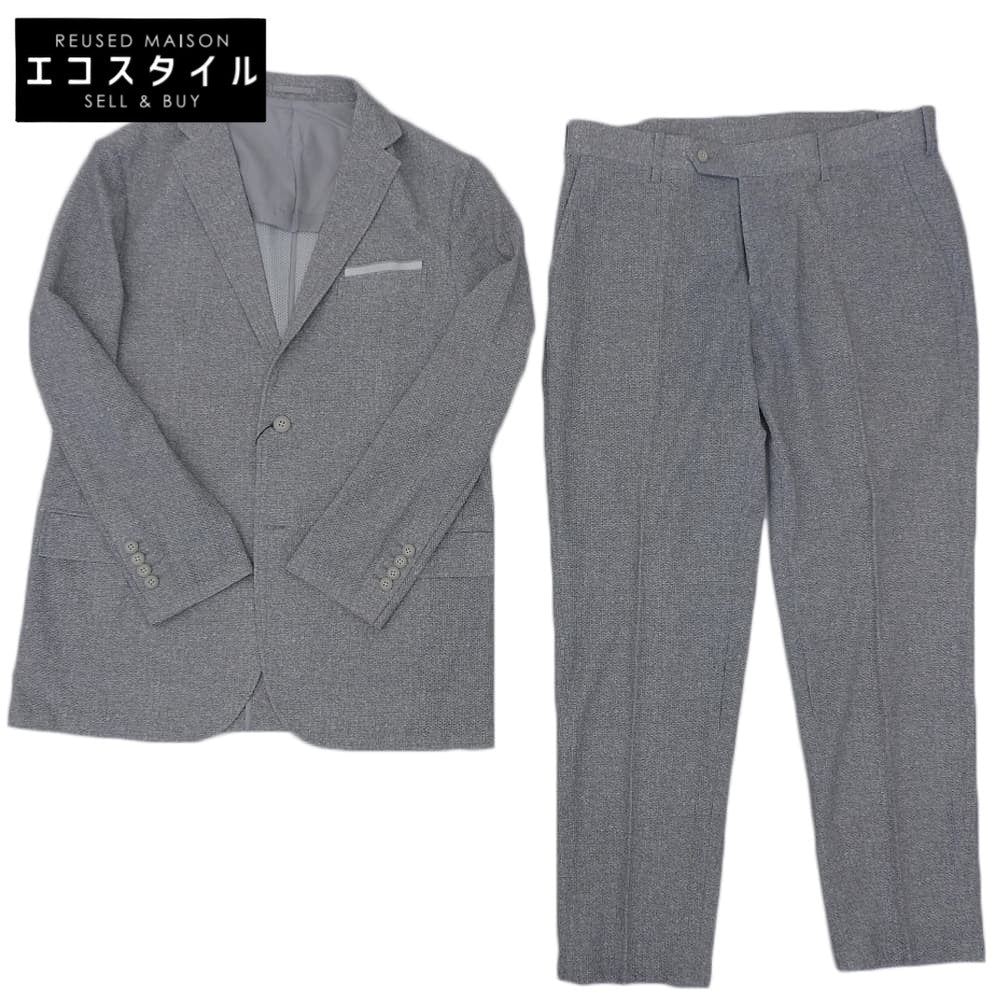 DESIGNWORKS デザインワークス 未使用 メッシュ ストレッチ プリント ジャケット パンツセットアップ スーツ メンズ グレー 50 セットアップ スーツ セットアップ 50