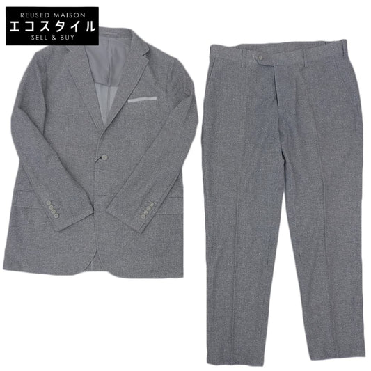 DESIGNWORKS デザインワークス 未使用 メッシュ ストレッチ プリント ジャケット パンツセットアップ スーツ メンズ グレー 50 セットアップ スーツ セットアップ 50