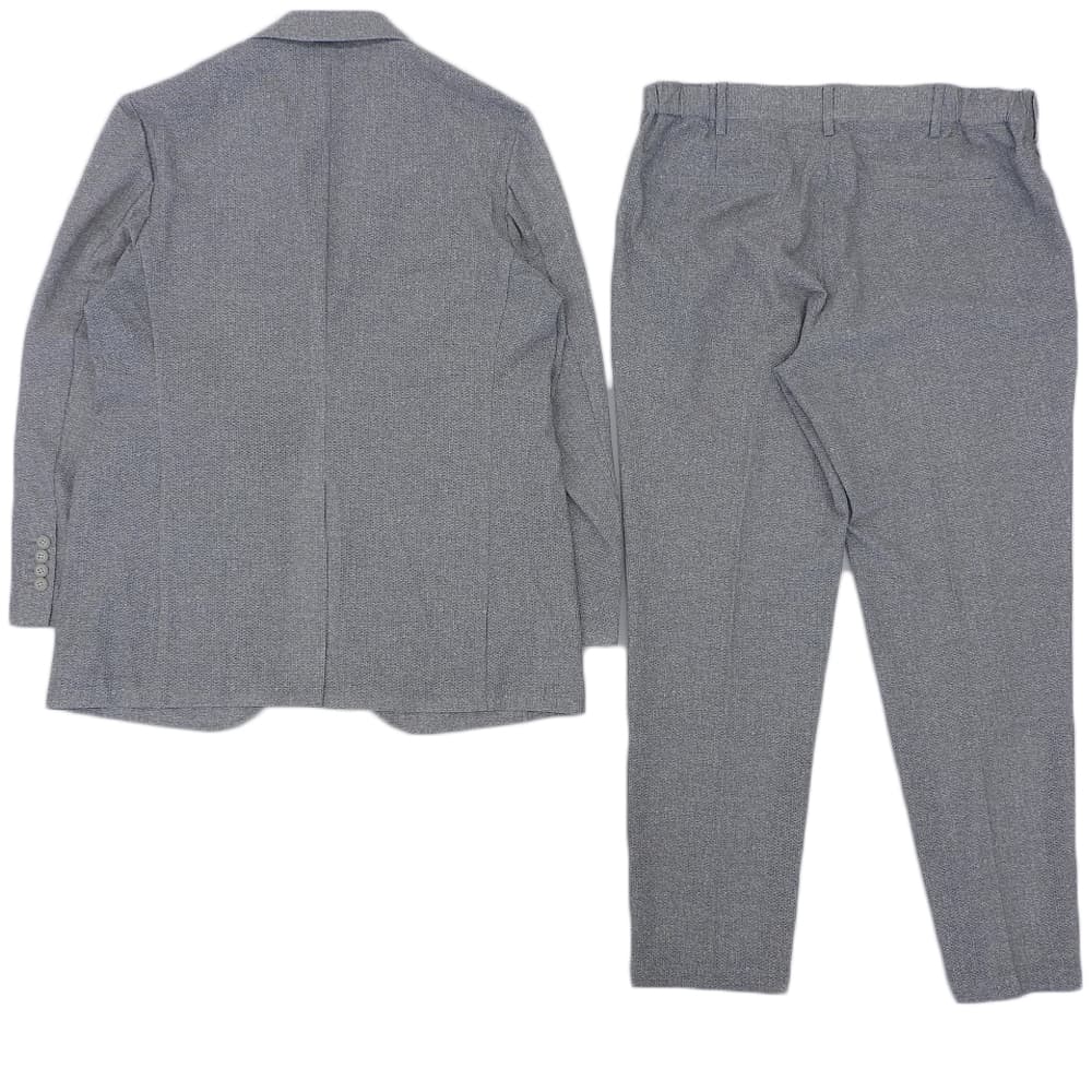 DESIGNWORKS デザインワークス 未使用 メッシュ ストレッチ プリント ジャケット パンツセットアップ スーツ メンズ グレー 50 セットアップ スーツ セットアップ 50