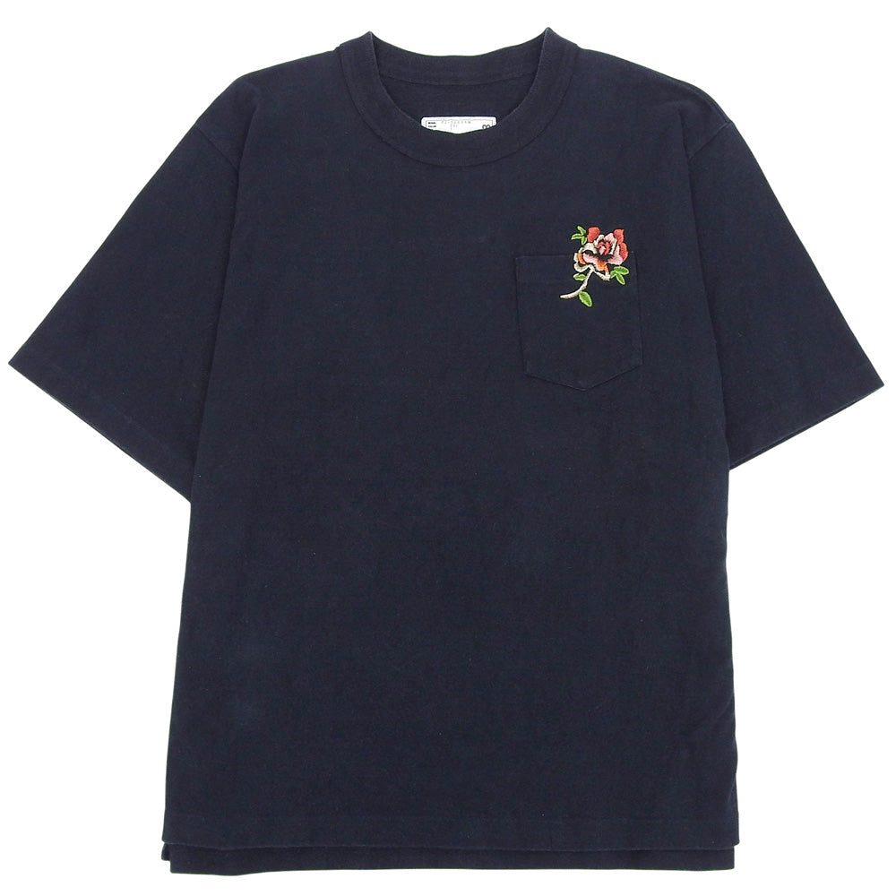 sacai サカイ フラワーデザイン ポケットTシャツ ネイビー 1 22-02868M トップス メンズ トップス 1