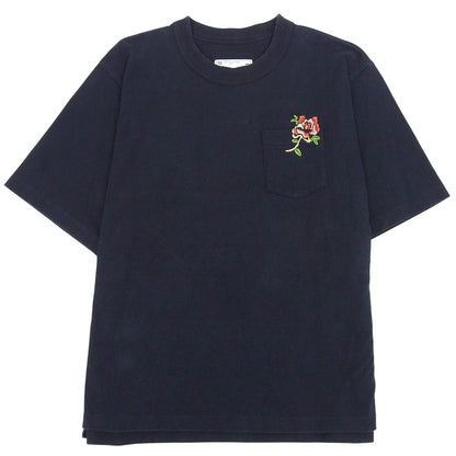 sacai サカイ フラワーデザイン ポケットTシャツ ネイビー 1 22-02868M トップス メンズ トップス 1
