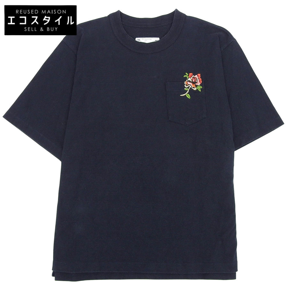 sacai サカイ フラワーデザイン ポケットTシャツ ネイビー 1 22-02868M トップス メンズ トップス 1