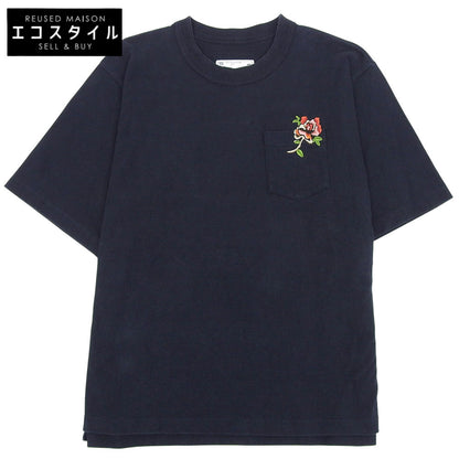 sacai サカイ フラワーデザイン ポケットTシャツ ネイビー 1 22-02868M トップス メンズ トップス 1