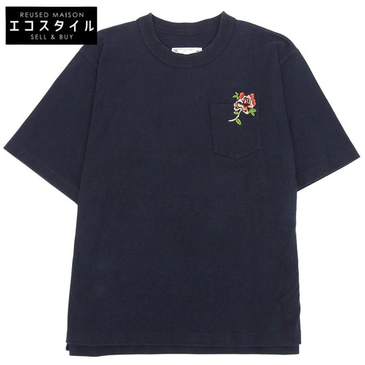 sacai サカイ フラワーデザイン ポケットTシャツ ネイビー 1 22-02868M トップス メンズ トップス 1