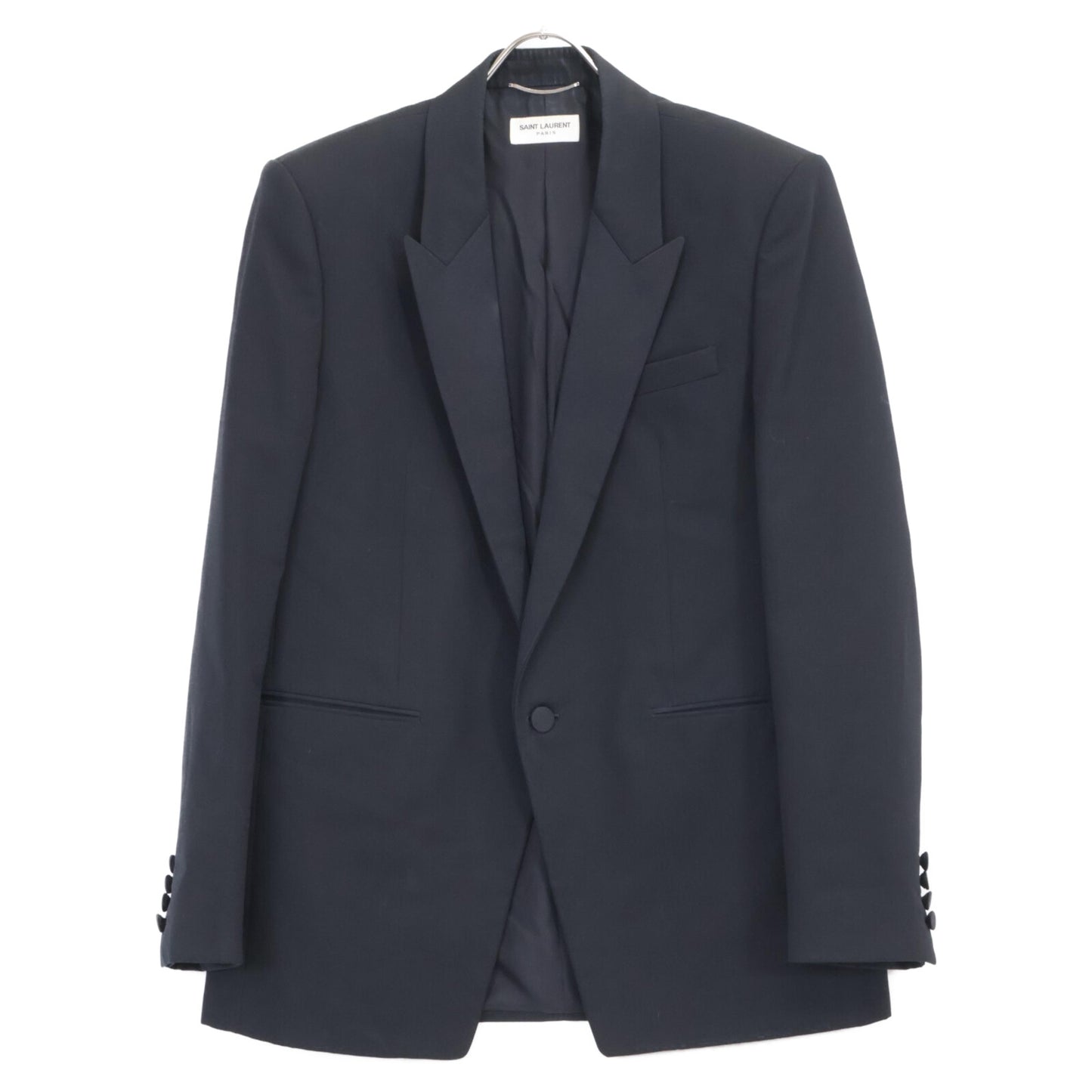 SAINT LAURENT PARIS サンローランパリ 662462 21年製 ﾌﾞﾗｯｸ ｳｰﾙ100% ﾃｰﾗｰﾄﾞｼﾞｬｹｯﾄ ジャケット 50