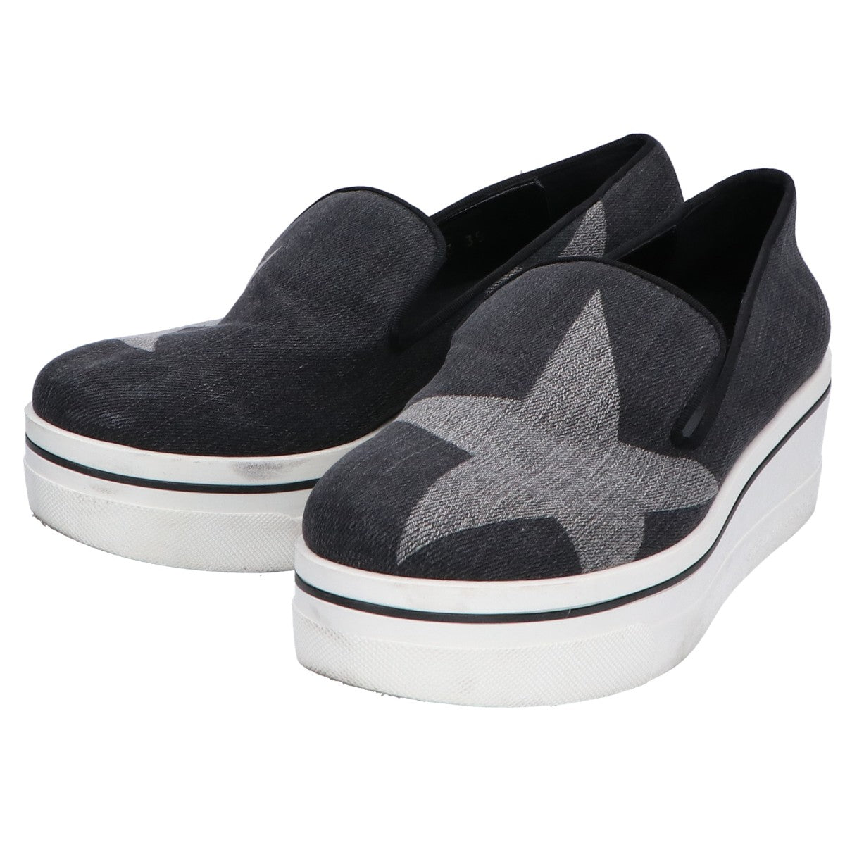 STELLA McCARTNEY ステラマッカートニー 392333 ビンクス プラットフォーム スター デニム スリッポン シューズ 35
