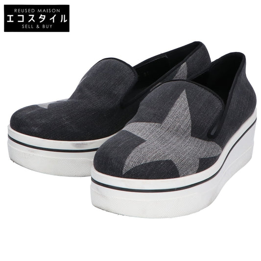STELLA McCARTNEY ステラマッカートニー 392333 ビンクス プラットフォーム スター デニム スリッポン シューズ 35