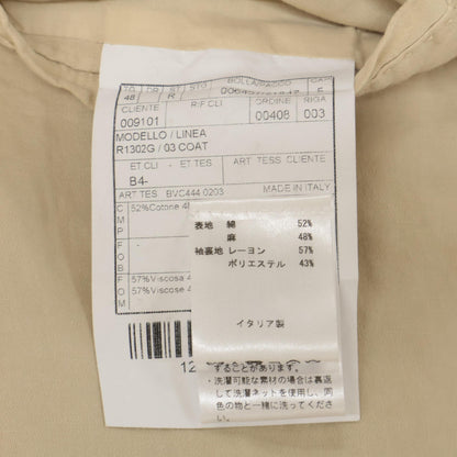 BOGLIOLI ボリオリ R1302G ｺｯﾄﾝﾘﾈﾝ 03 COAT ﾃｰﾗｰﾄﾞｼﾞｬｹｯﾄ ジャケット 48