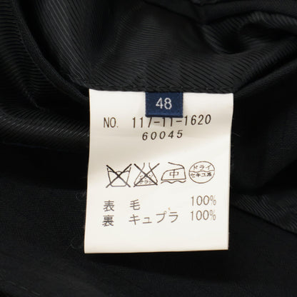 SHIPS シップス 117-11-1620 ﾌﾞﾗｯｸ ｽﾄﾗｲﾌﾟ REDA生地 ｽｰﾂ ｾｯﾄｱｯﾌﾟ 48