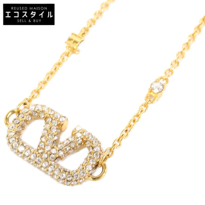 Valentino Garavani ヴァレンティノガラヴァーニ Vロゴ シグネチャー メタル X スワロフスキー クリスタル ネックレス