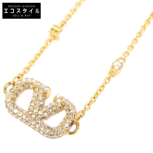 Valentino Garavani ヴァレンティノガラヴァーニ Vロゴ シグネチャー メタル X スワロフスキー クリスタル ネックレス