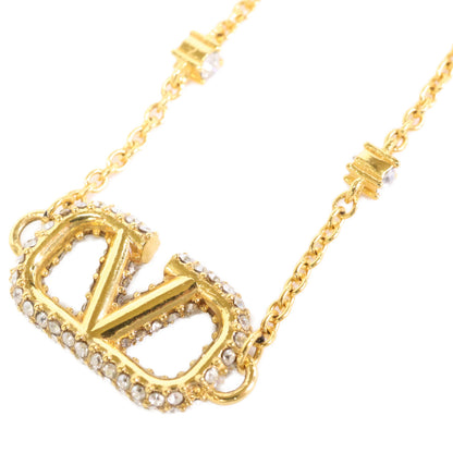 Valentino Garavani ヴァレンティノガラヴァーニ Vロゴ シグネチャー メタル X スワロフスキー クリスタル ネックレス