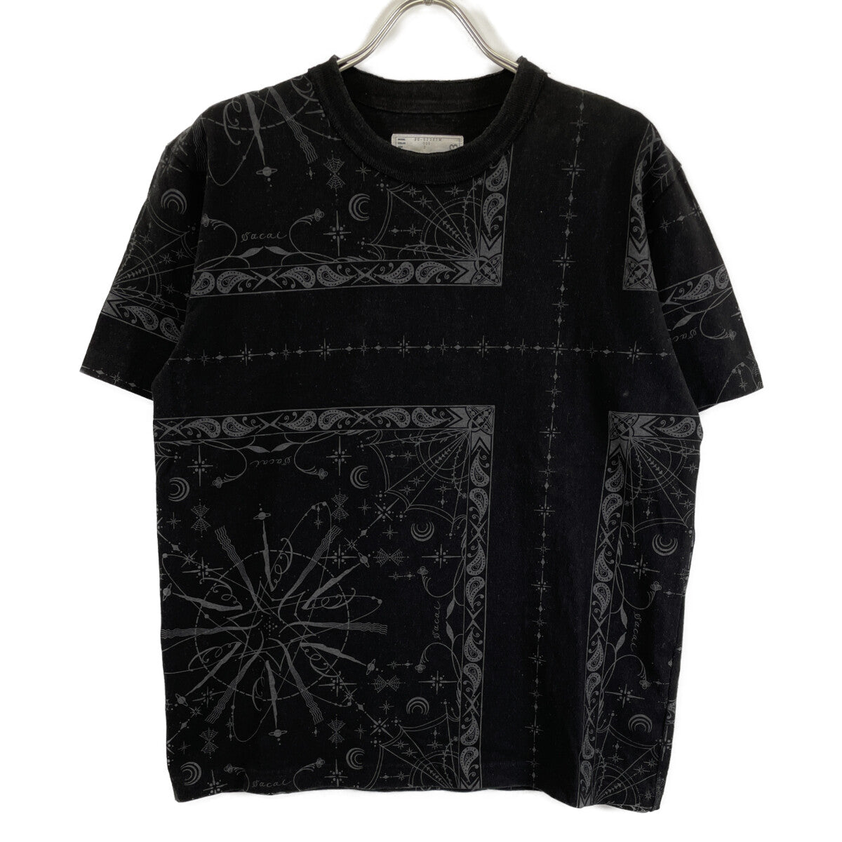 sacai サカイ ×Dr.Woo 20-02343M ﾌﾞﾗｯｸ ﾊﾞﾝﾀﾞﾅﾌﾟﾘﾝﾄ Tｼｬﾂ トップス 2