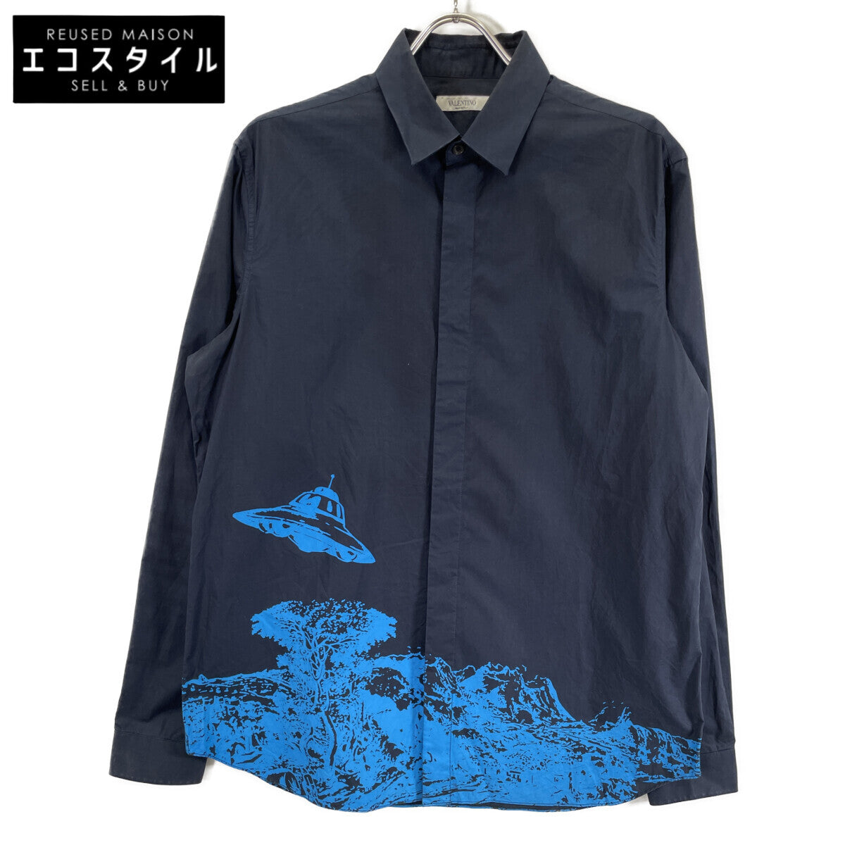 VALENTINO ヴァレンティノ SV0AB7655MJ ×UNDERCOVER ｸﾞﾗﾌｨｯｸﾌﾟﾘﾝﾄ ｺｯﾄﾝ 長袖ｼｬﾂ トップス 41