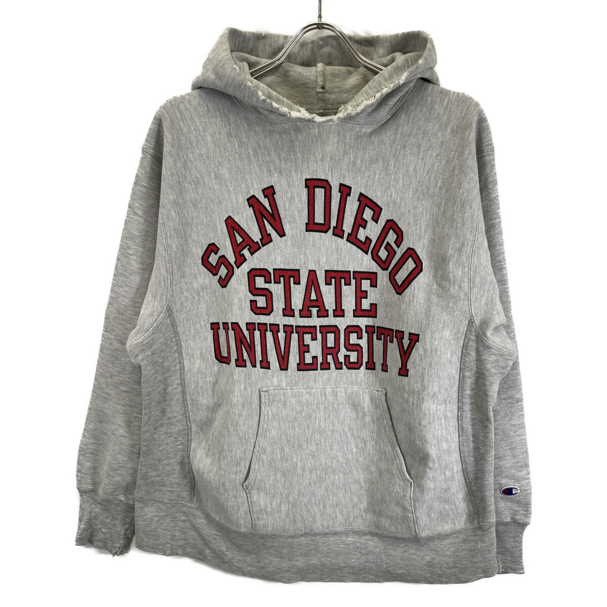 Champion チャンピオン ｸﾞﾚｰ ﾄﾘｺﾀｸﾞ後期 ｱｰﾁ3段染み込み ﾊﾟｰｶｰ　80s トップス L