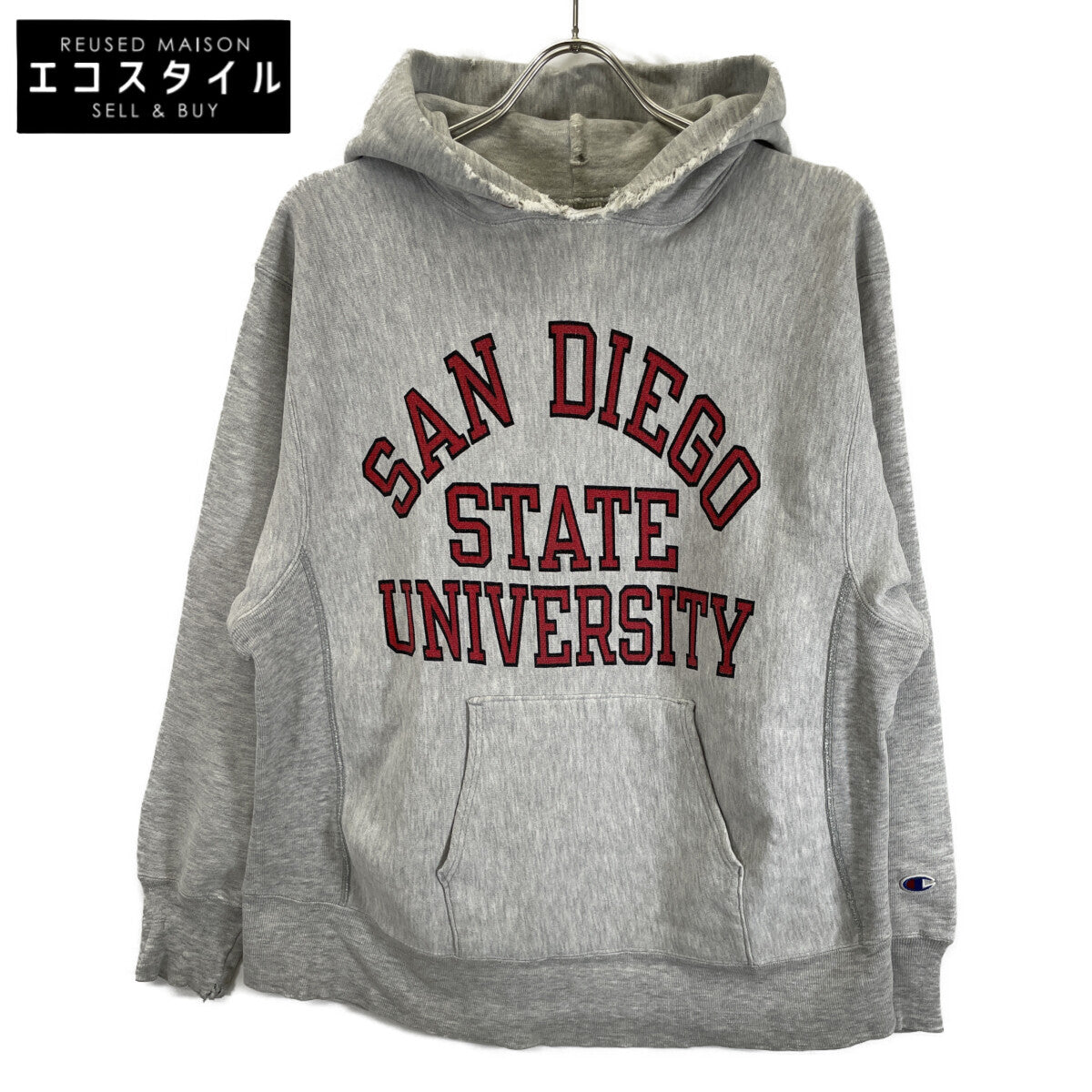 Champion チャンピオン ｸﾞﾚｰ ﾄﾘｺﾀｸﾞ後期 ｱｰﾁ3段染み込み ﾊﾟｰｶｰ　80s トップス L