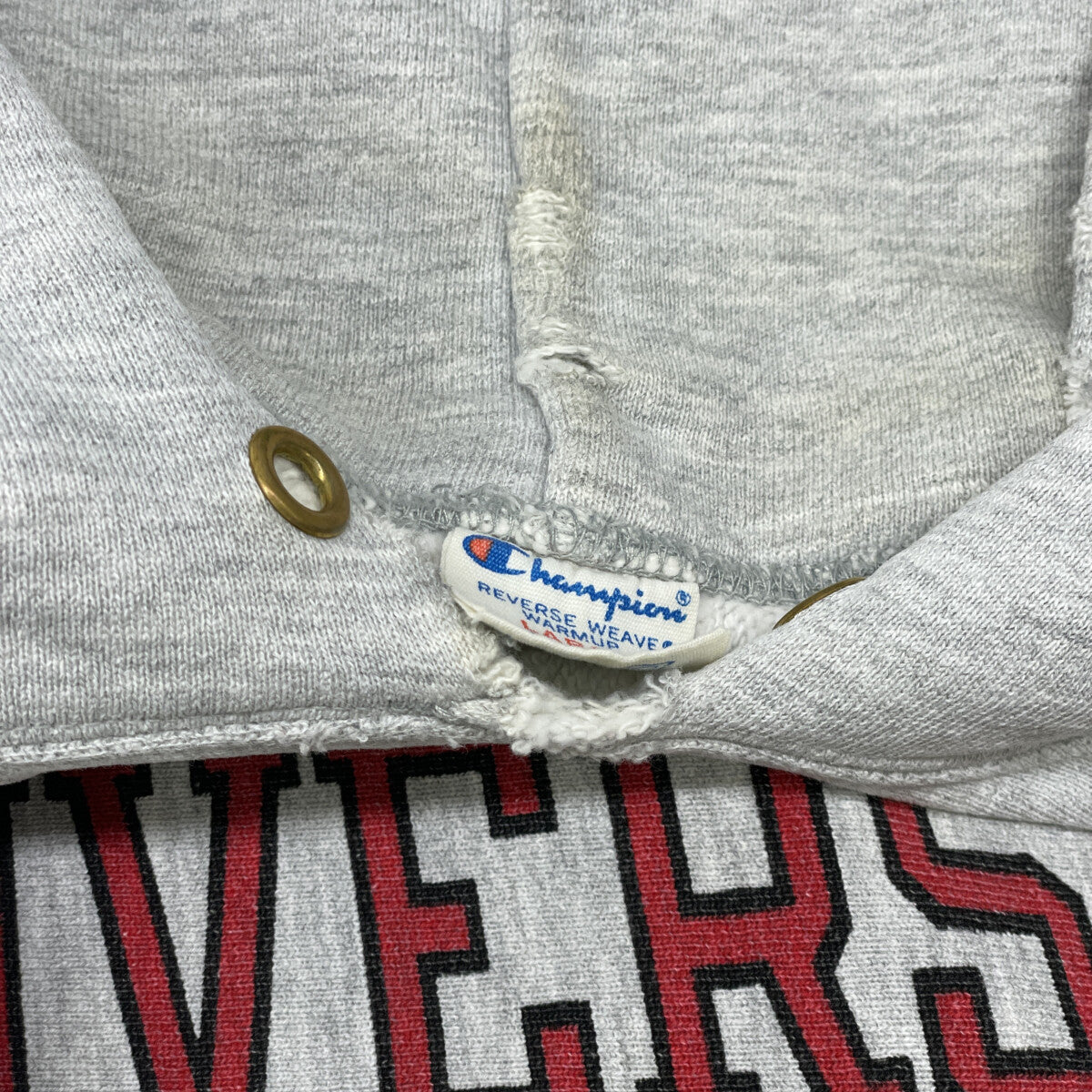 Champion チャンピオン ｸﾞﾚｰ ﾄﾘｺﾀｸﾞ後期 ｱｰﾁ3段染み込み ﾊﾟｰｶｰ　80s トップス L