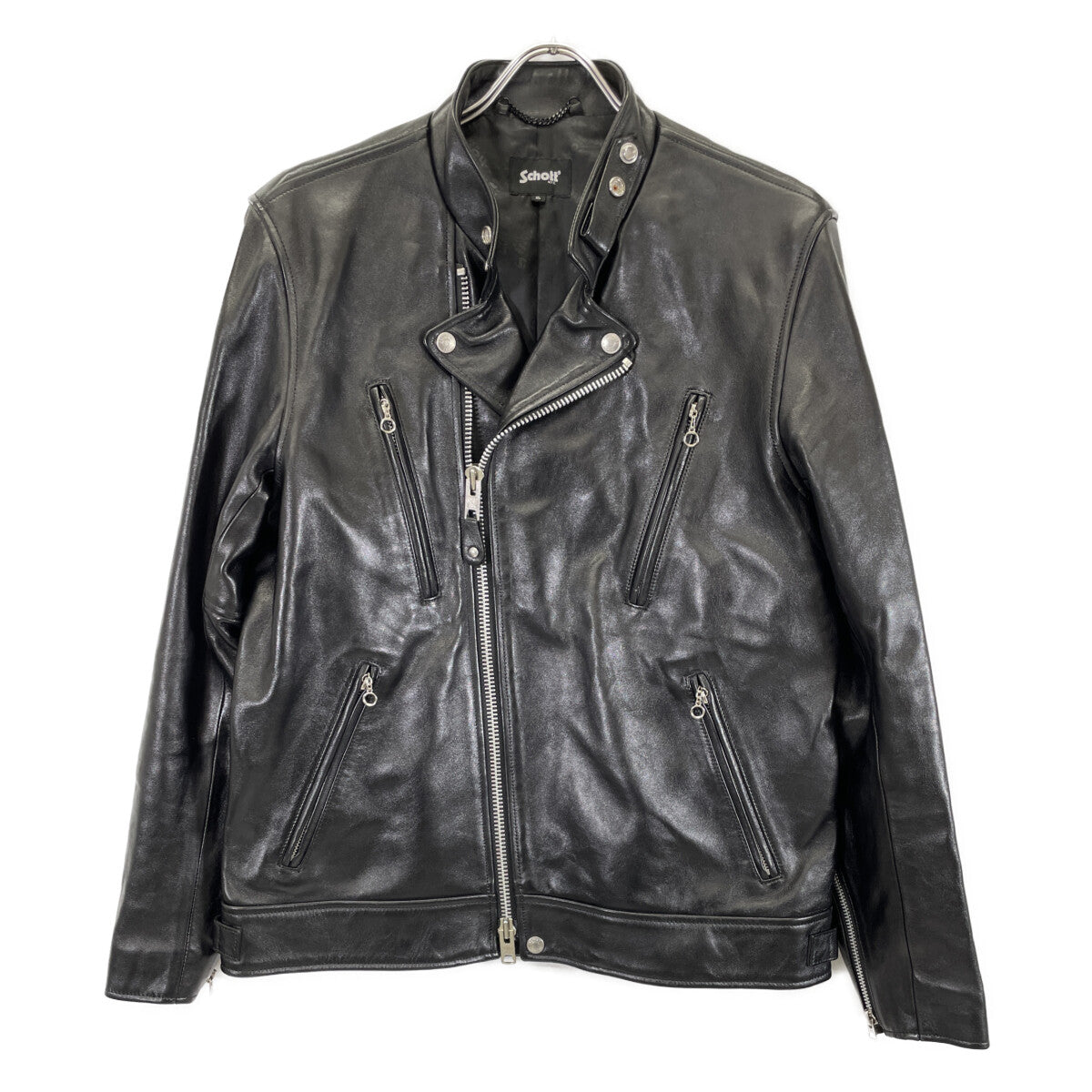 SCHOTT ショット 782-3950077 ﾌﾞﾗｯｸ 羊革 DOUBLE BREAST RIDERS ジャケット XL