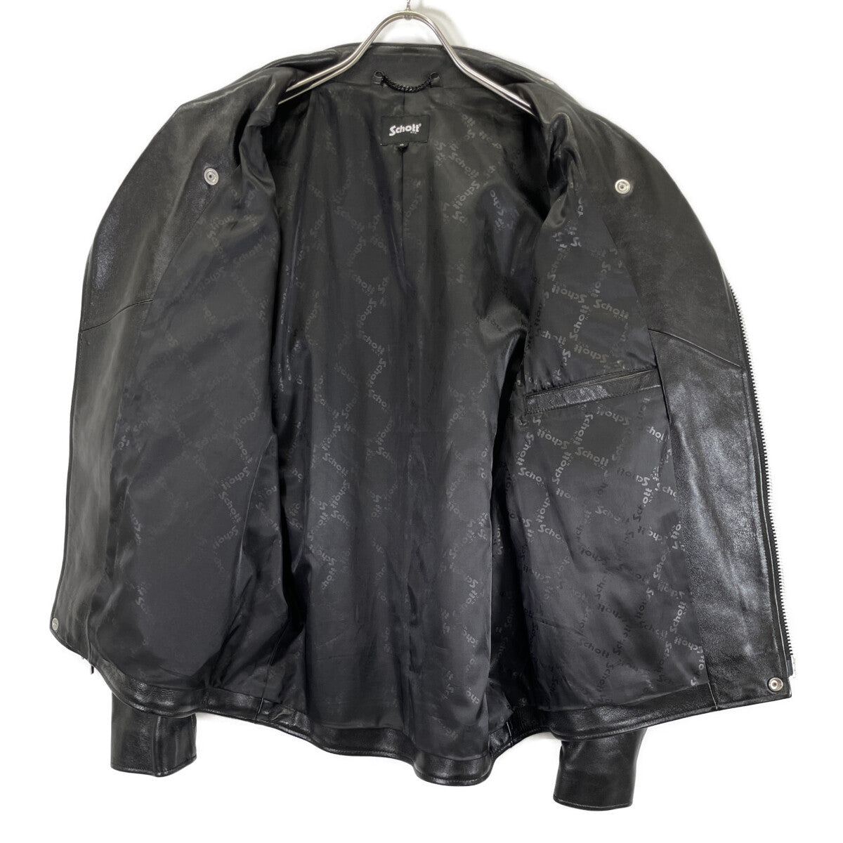 SCHOTT ショット 782-3950077 ﾌﾞﾗｯｸ 羊革 DOUBLE BREAST RIDERS ジャケット XL