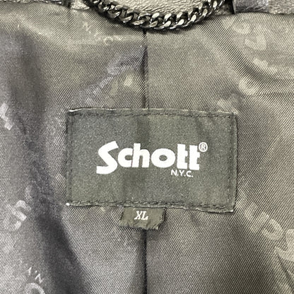 SCHOTT ショット 782-3950077 ﾌﾞﾗｯｸ 羊革 DOUBLE BREAST RIDERS ジャケット XL