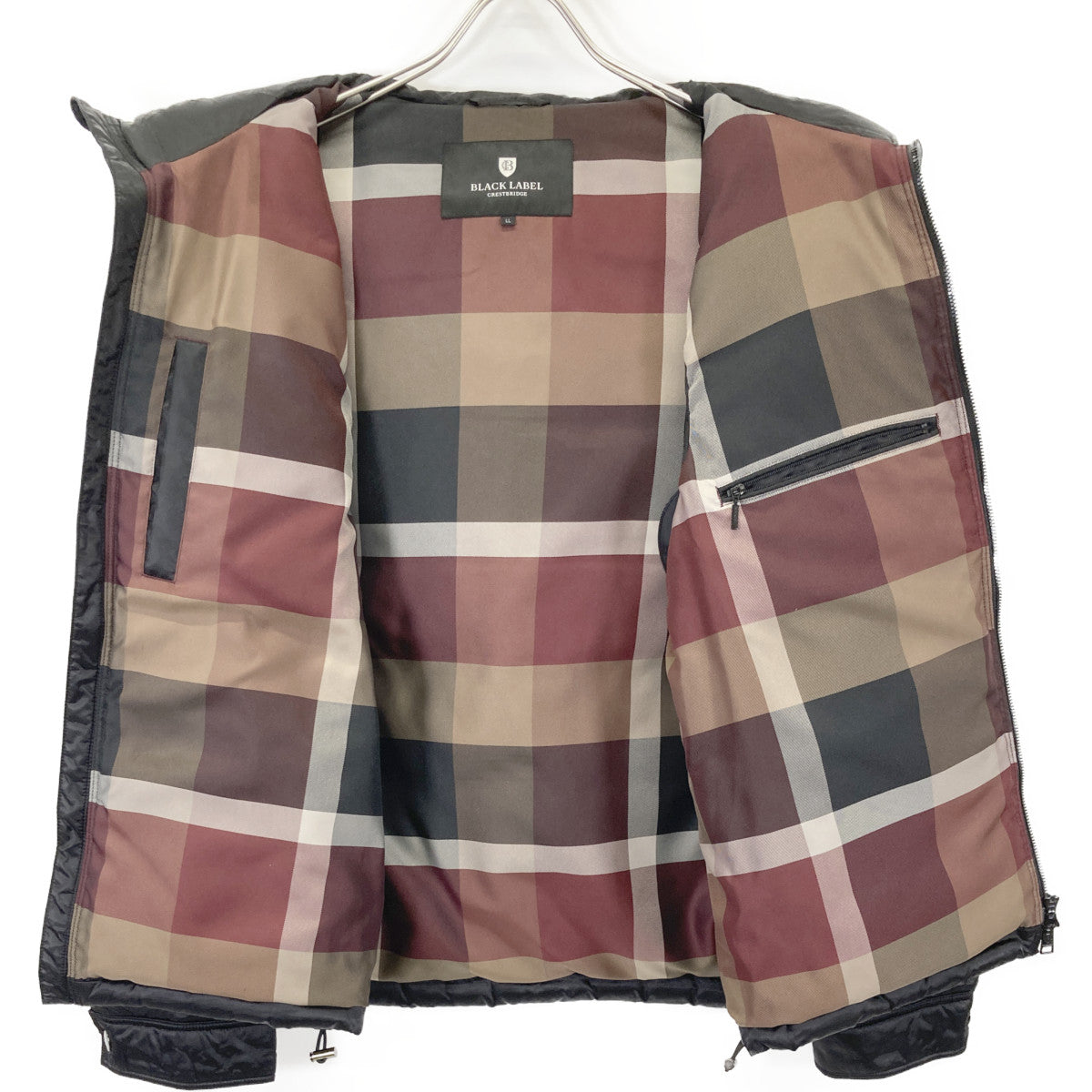 BLACK LABEL CRESTBRIDGE ブラックレーベルクレストブリッジ 51F11-211-09 ﾌﾞﾗｯｸ 裏地ﾁｪｯｸ ﾀﾞｳﾝｼﾞｬｹｯﾄ ジャケット LL