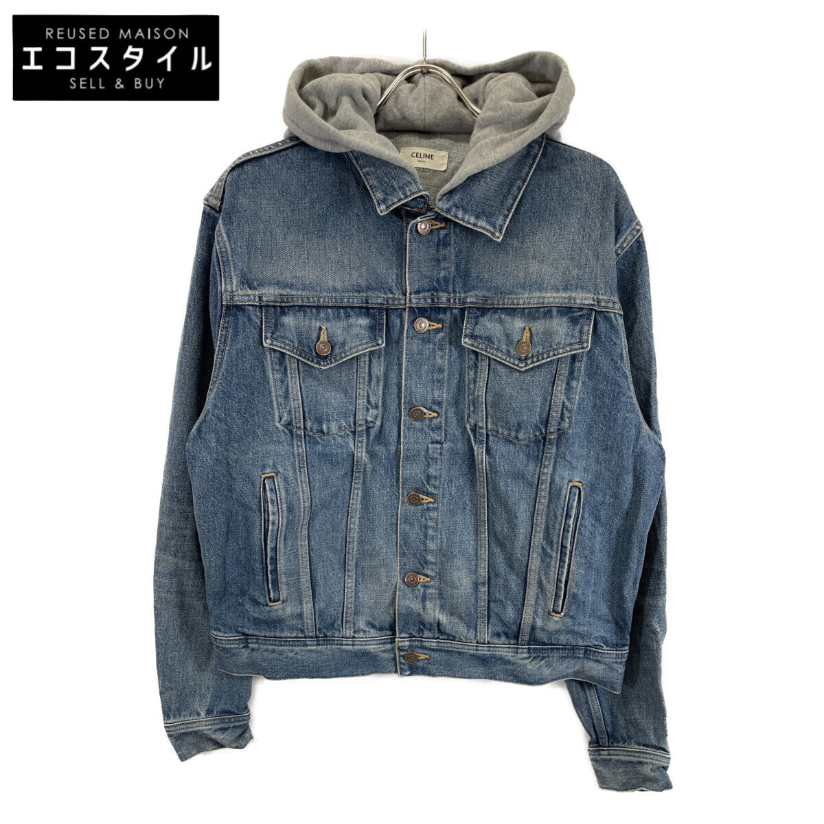 CELINE セリーヌ 2Q472930F.07UW ﾕﾆｵﾝｳｫｯｼｭ ﾃﾞﾆﾑ ﾄﾗｯｶｰｼﾞｬｹｯﾄ ジャケット M