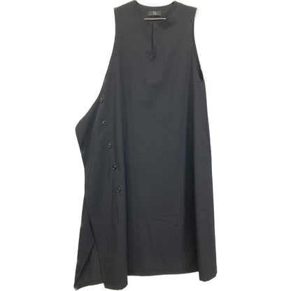 Y's ワイズ 【美品】YQ-D02-100 GABARDINE RIGHT FLAP BUTTON DRESS ウール ノースリーブ ワンピース 2