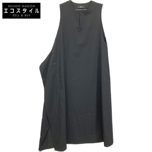 Y's ワイズ 【美品】YQ-D02-100 GABARDINE RIGHT FLAP BUTTON DRESS ウール ノースリーブ ワンピース 2