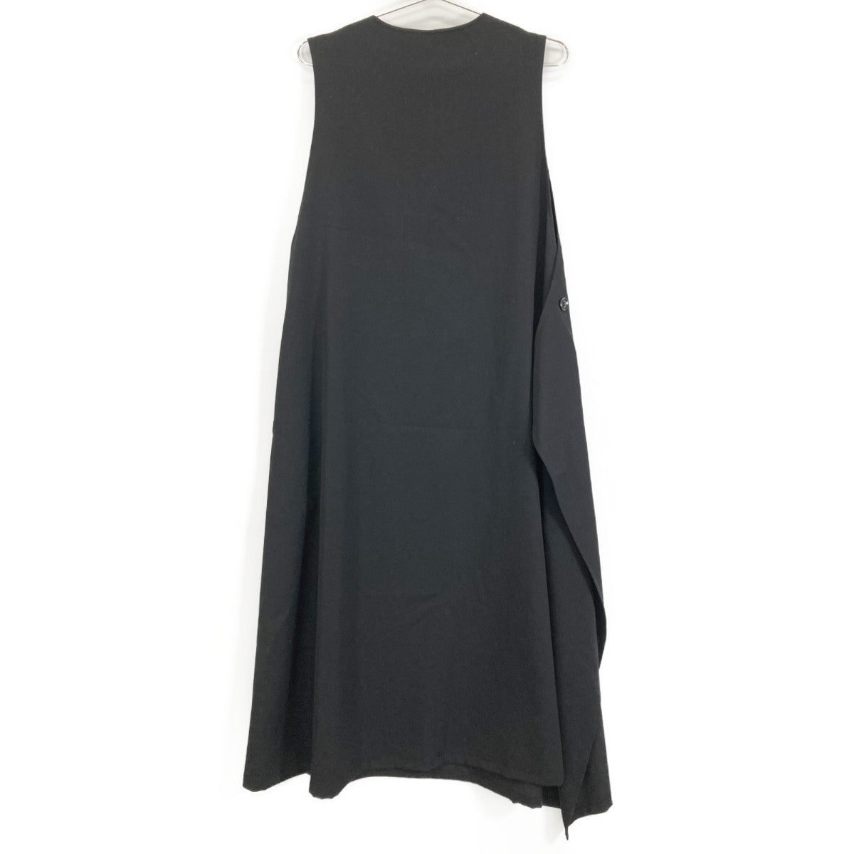 Y's ワイズ 【美品】YQ-D02-100 GABARDINE RIGHT FLAP BUTTON DRESS ウール ノースリーブ ワンピース 2