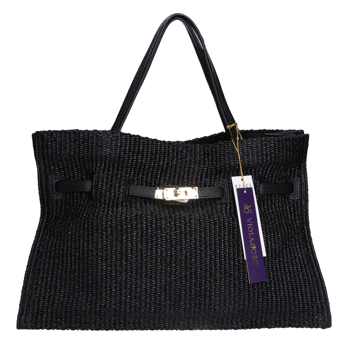 VIOLAd'ORO ヴィオラドーロ 【新品同様】112518-29-030-95-010 V-8865 ラフィアシート調 トートバッグ