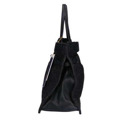 VIOLAd'ORO ヴィオラドーロ 【新品同様】112518-29-030-95-010 V-8865 ラフィアシート調 トートバッグ