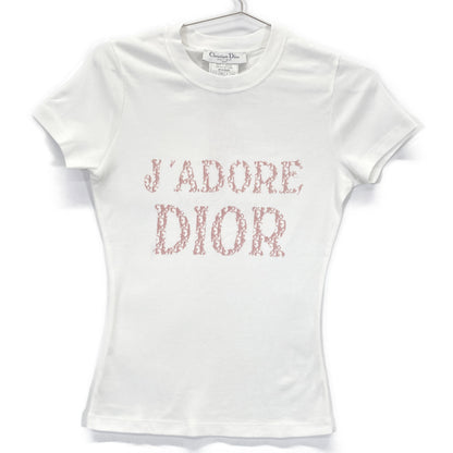 Christian Dior クリスチャンディオール 4P16155207 ﾎﾜｲﾄ J'ADORE DIOR 半袖 Tｼｬﾂ トップス 38