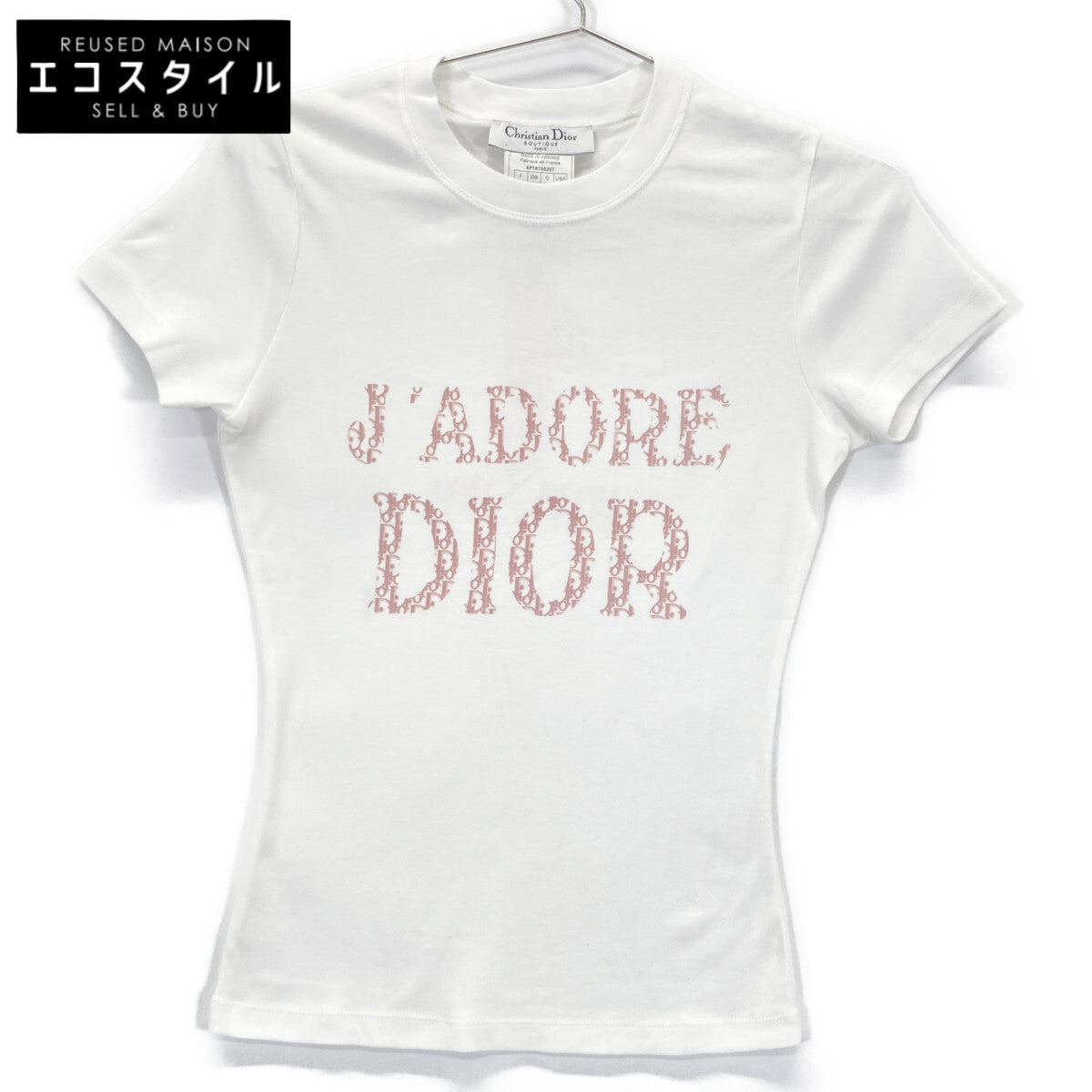Christian Dior クリスチャンディオール 4P16155207 ﾎﾜｲﾄ J'ADORE DIOR 半袖 Tｼｬﾂ トップス 38