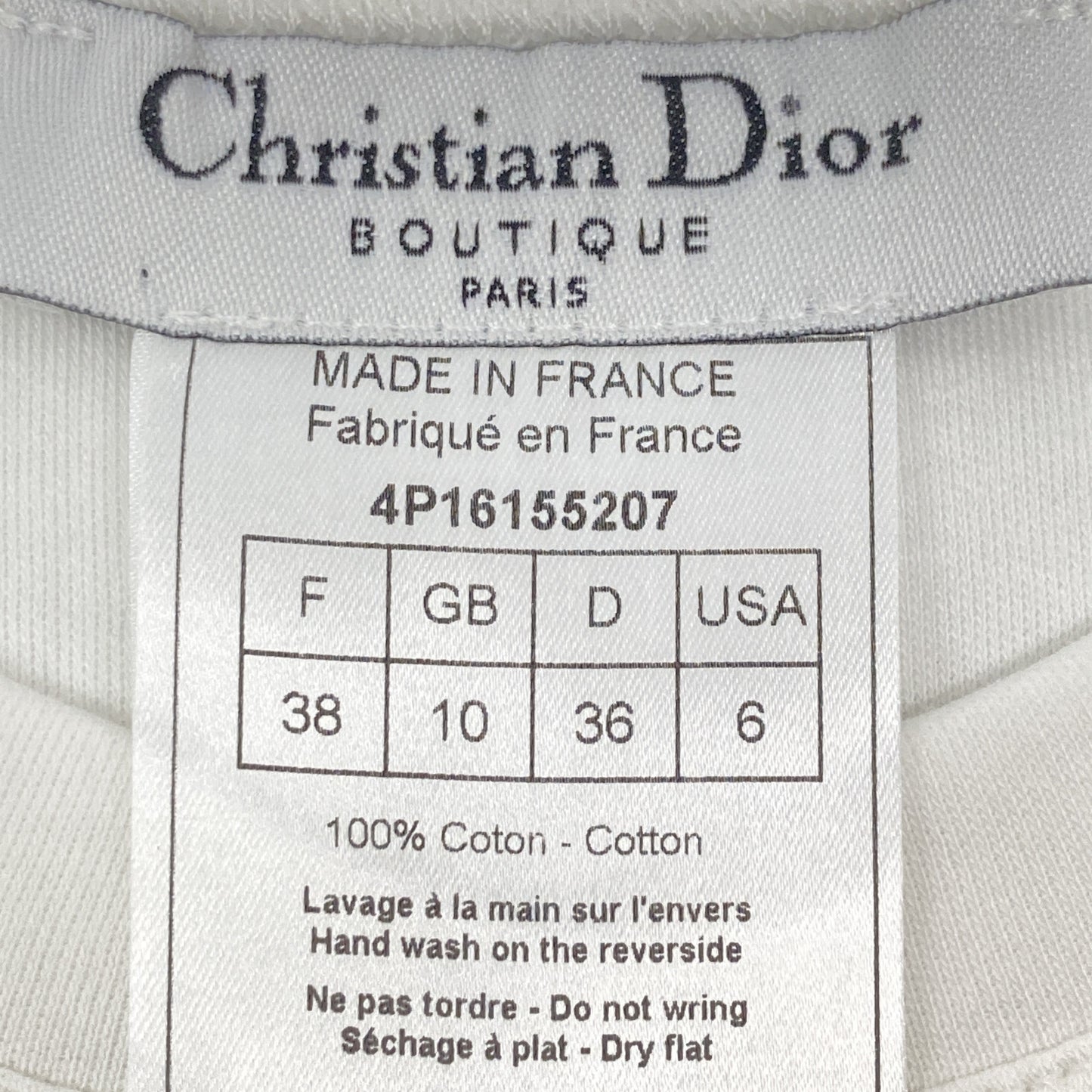 Christian Dior クリスチャンディオール 4P16155207 ﾎﾜｲﾄ J'ADORE DIOR 半袖 Tｼｬﾂ トップス 38