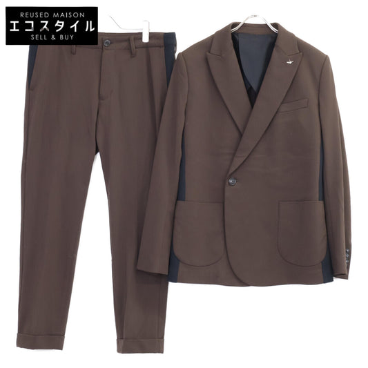 1piu1uguale3 ウノピゥウノウグァーレトレ ﾌﾞﾗｳﾝ RIB W-JKT,TAPERED SLACKS ｾｯﾄｱｯﾌﾟ V