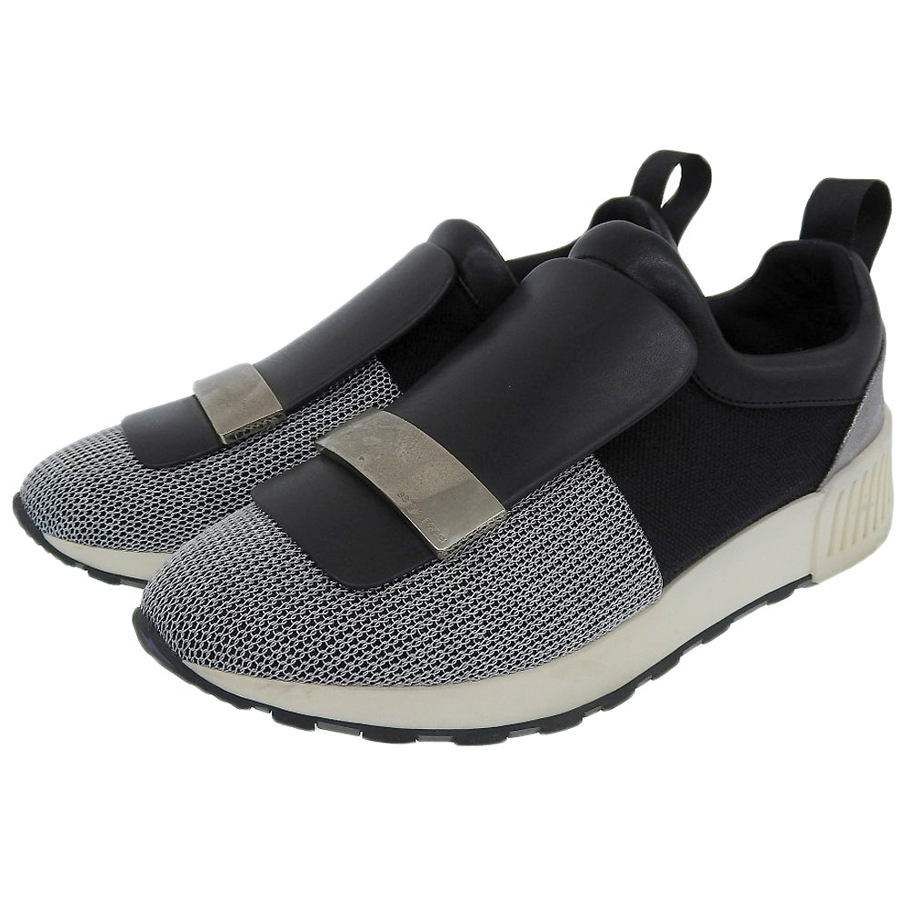 Sergio Rossi セルジオロッシ SR1 スニーカー シューズ レディース ブラック×シルバー 35 A80840 18年 シューズ 35