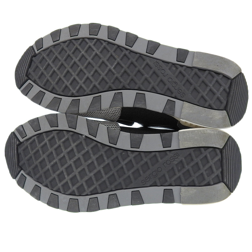 Sergio Rossi セルジオロッシ SR1 スニーカー シューズ レディース ブラック×シルバー 35 A80840 18年 シューズ 35