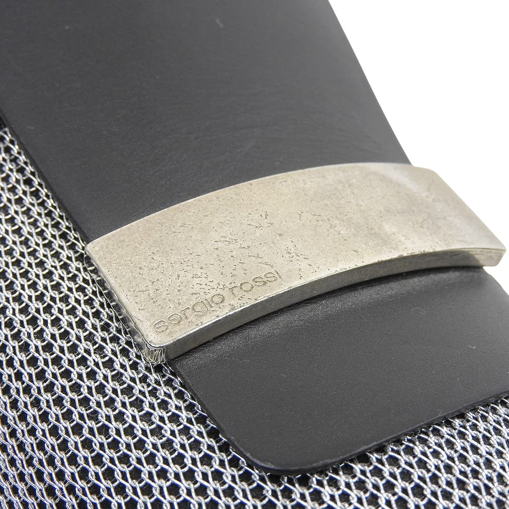 Sergio Rossi セルジオロッシ SR1 スニーカー シューズ レディース ブラック×シルバー 35 A80840 18年 シューズ 35