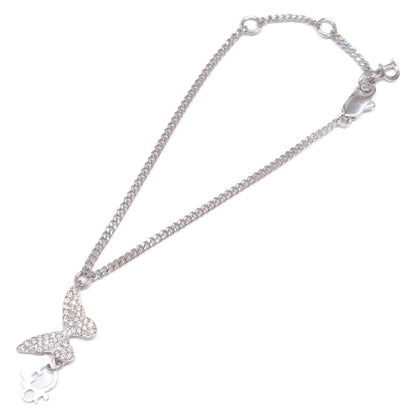 DIOR ディオール ロゴチャーム ラインストーン バタフライトップ チェーン ブレスレット