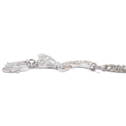 DIOR ディオール ロゴチャーム ラインストーン バタフライトップ チェーン ブレスレット